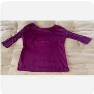 The Limited Women's Purple 3/4 Sleeve Silky Polyester Rayon Blouse Size S